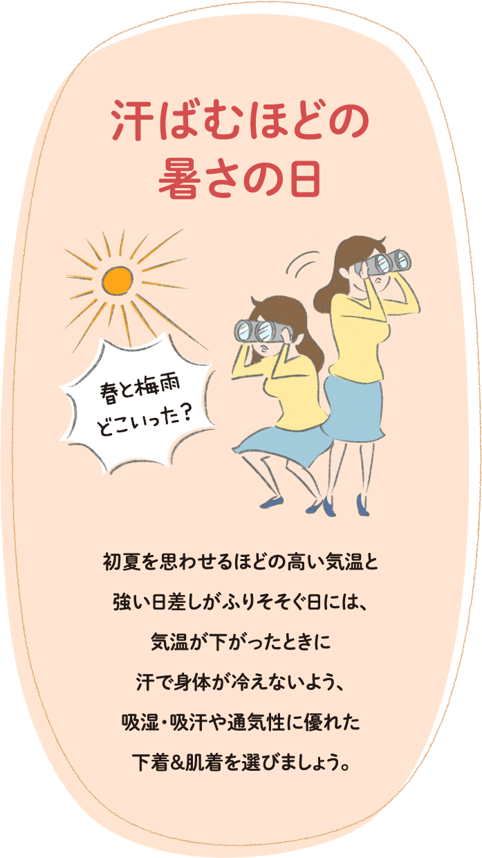 汗ばむほどの暑さの日
