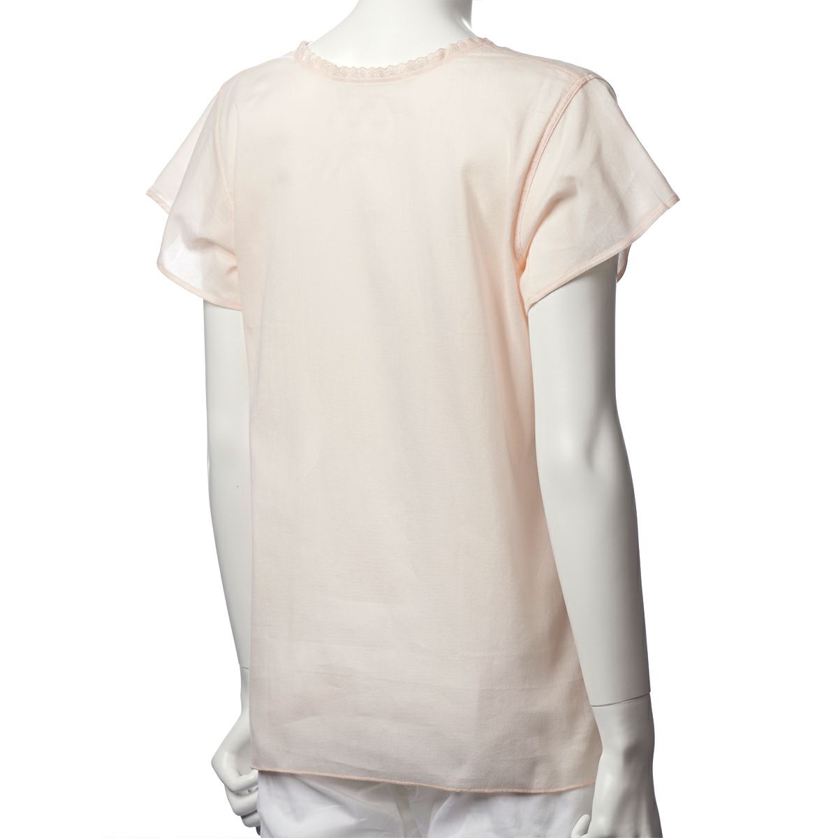 三つ桃ｸﾚｰﾌﾟ 綿100％ 3分袖Ｖﾈｯｸ