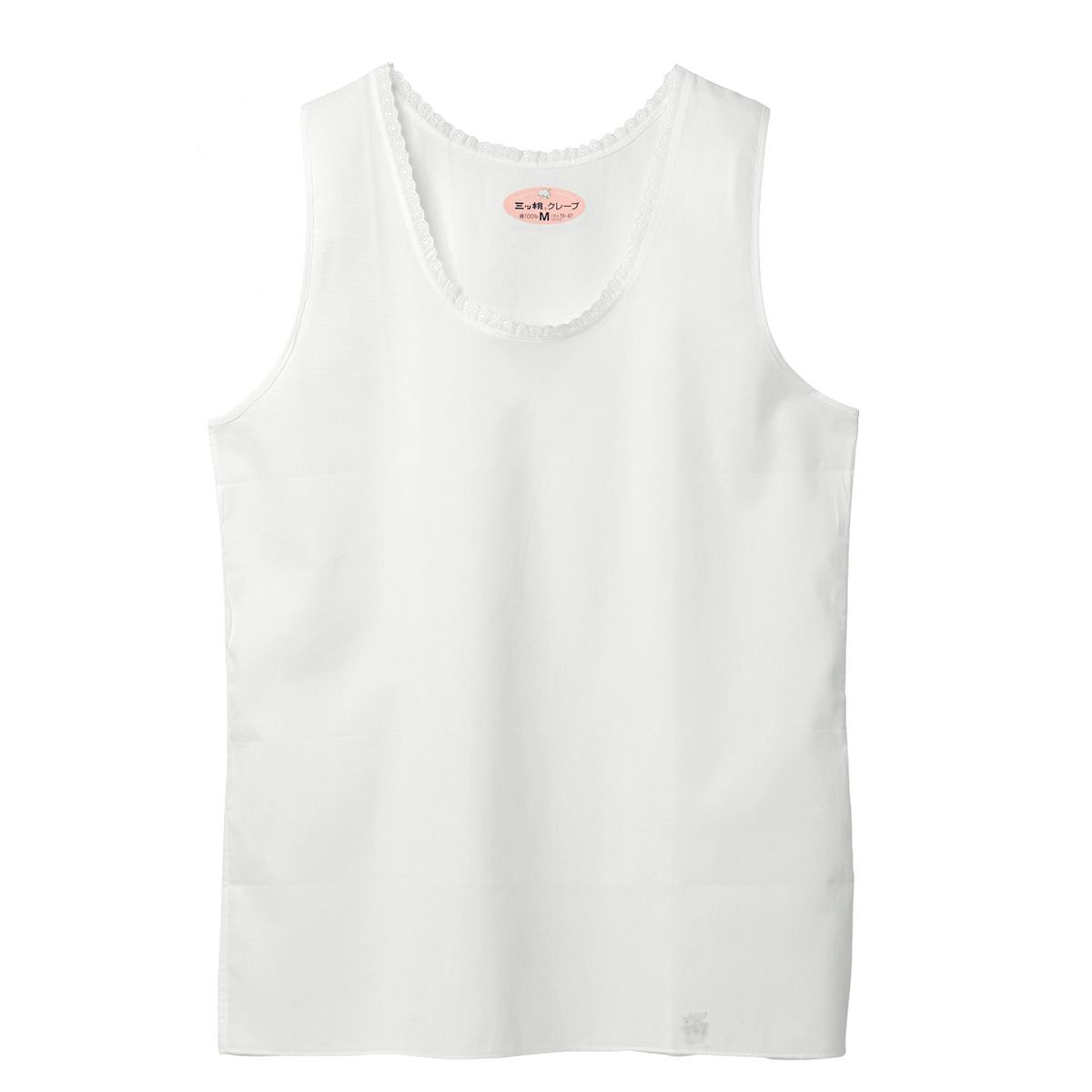 三つ桃ｸﾚｰﾌﾟ 綿100％ Ｖﾈｯｸ