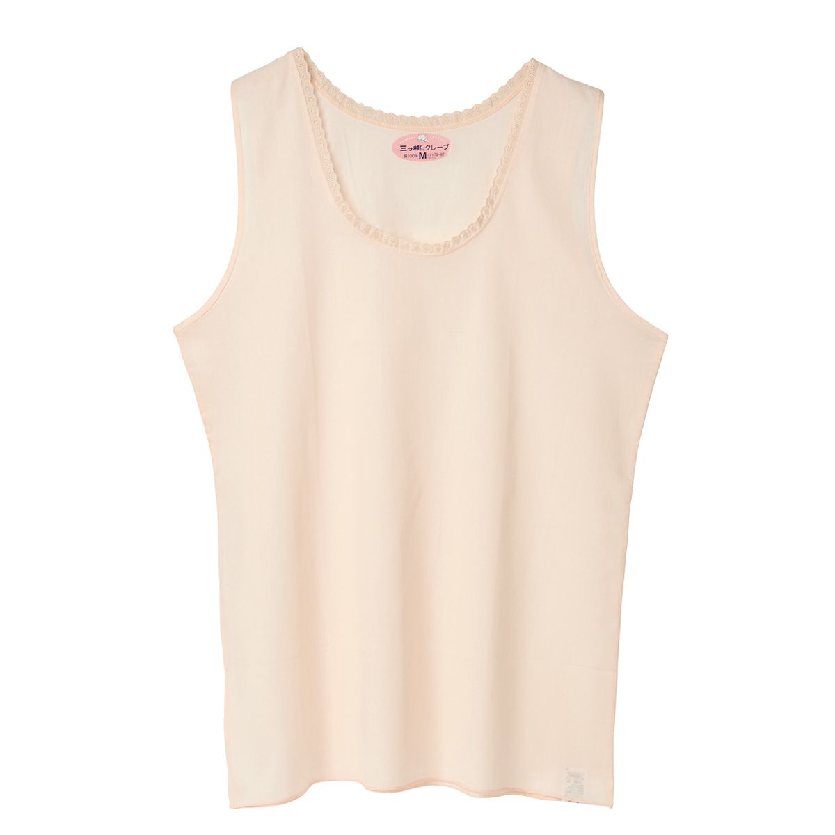 三つ桃ｸﾚｰﾌﾟ 綿100％ Ｖﾈｯｸ