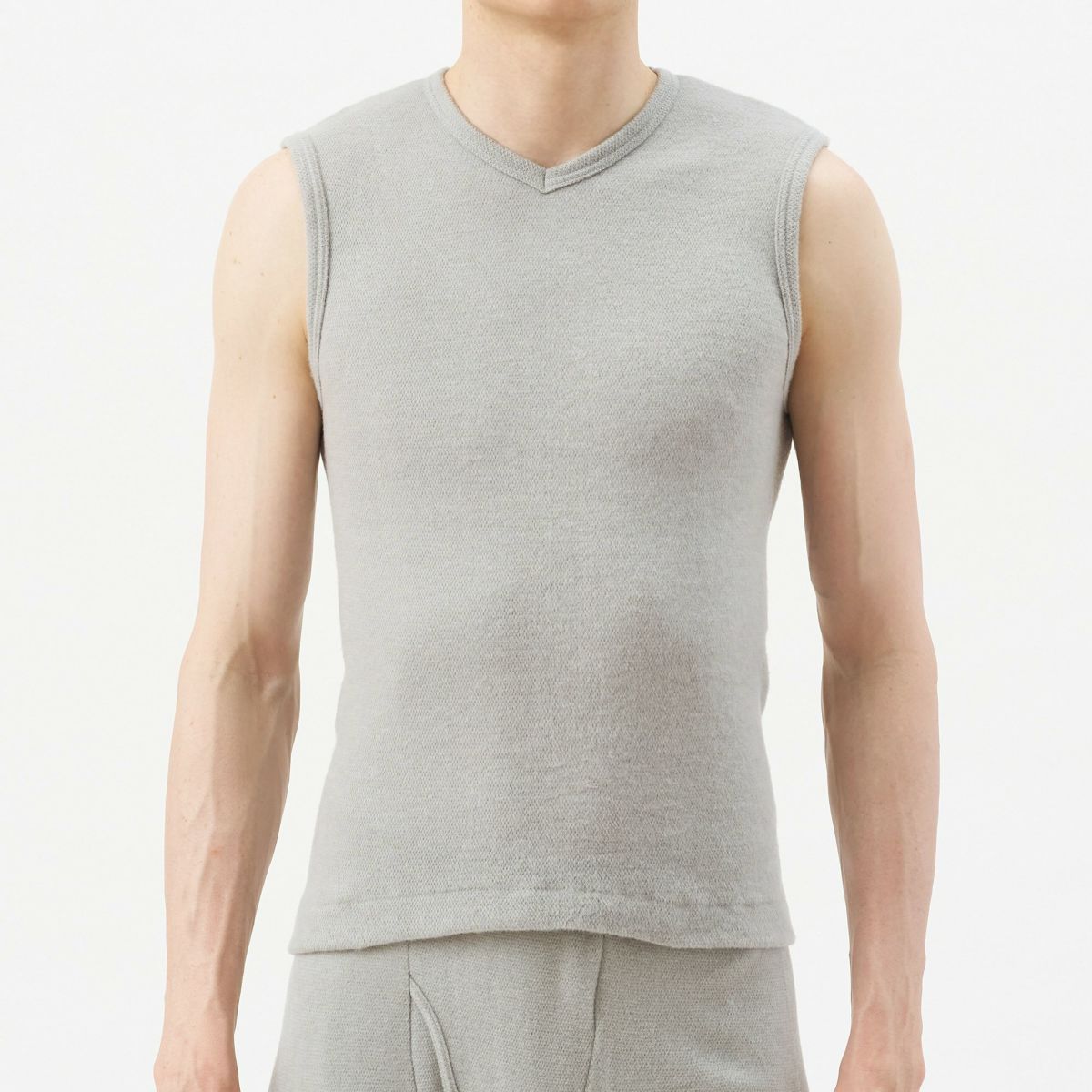 粋肌着 温仕立て V首スリーブレスシャツ