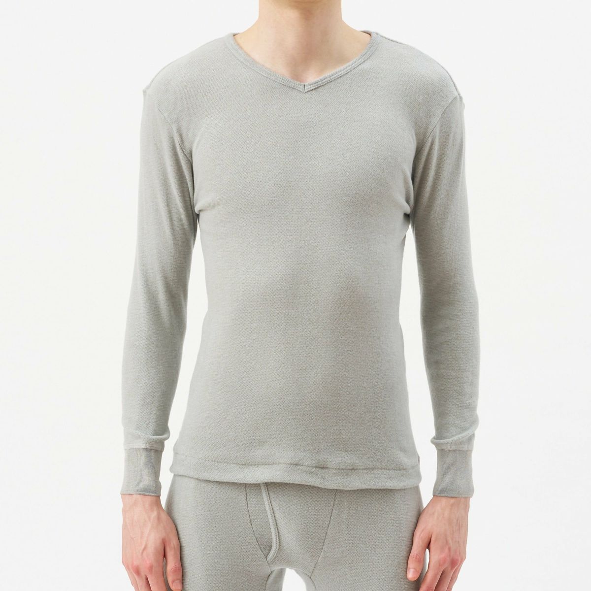 粋肌着 温仕立て 長袖V首シャツ