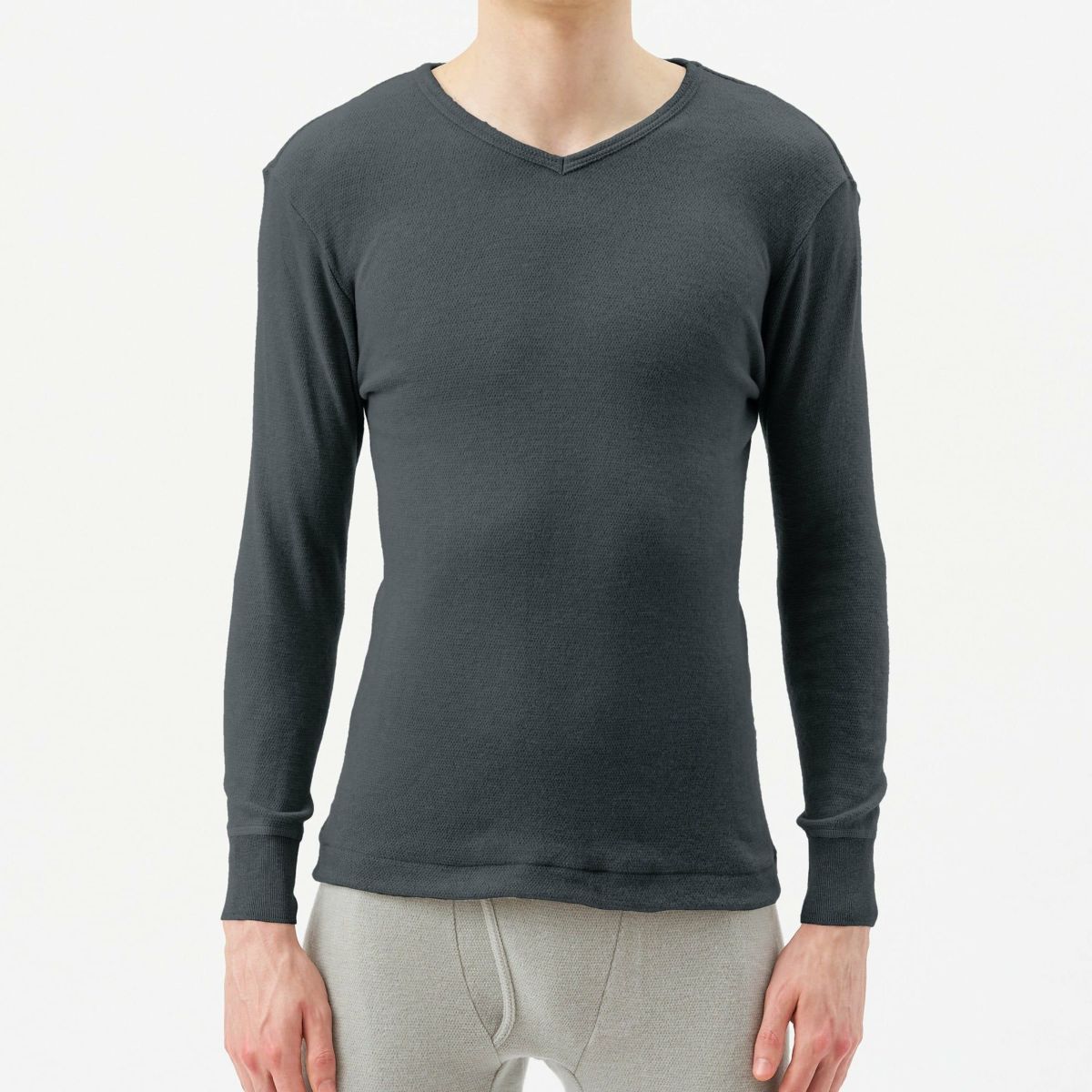 粋肌着 温仕立て 長袖V首シャツ