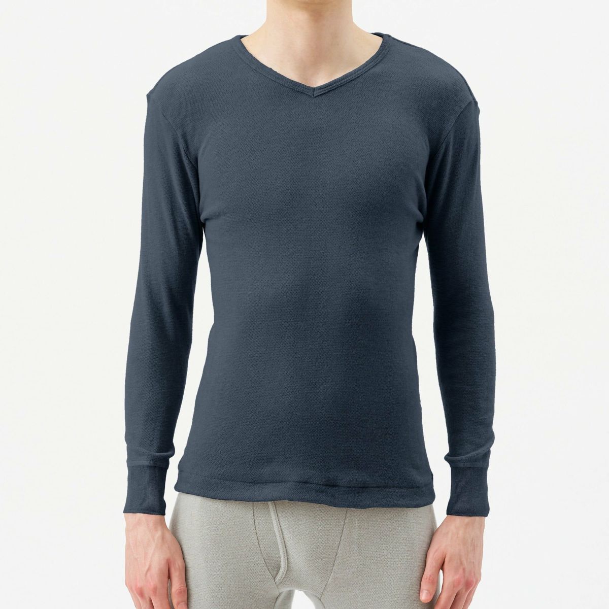 粋肌着 温仕立て 長袖V首シャツ