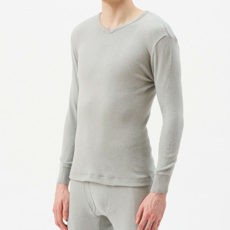 粋肌着 温仕立て 長袖V首シャツ