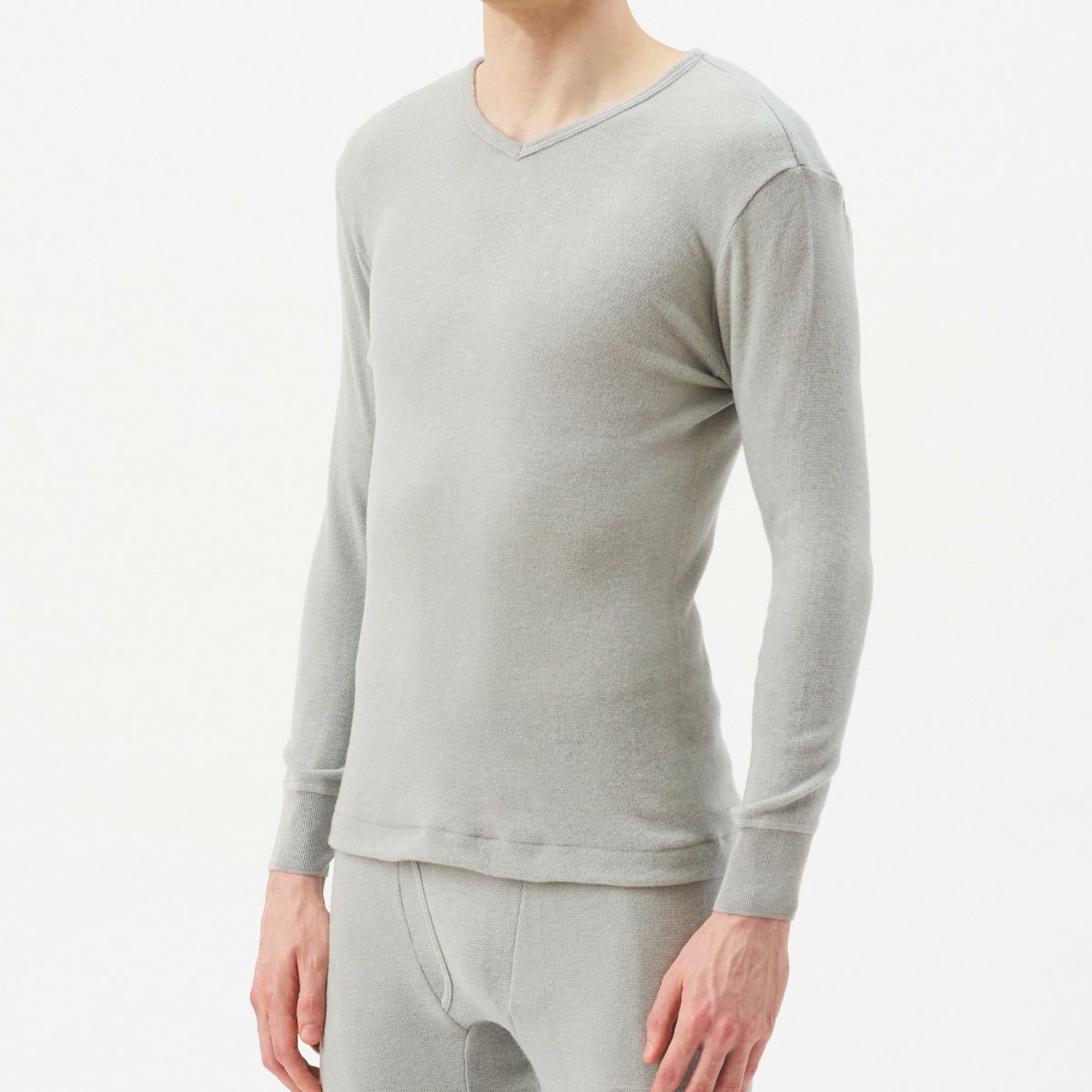 粋肌着 温仕立て 長袖V首シャツ