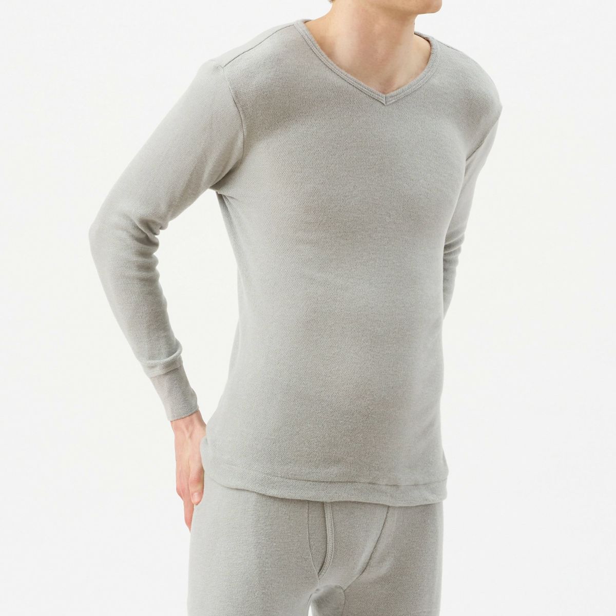 粋肌着 温仕立て 長袖V首シャツ