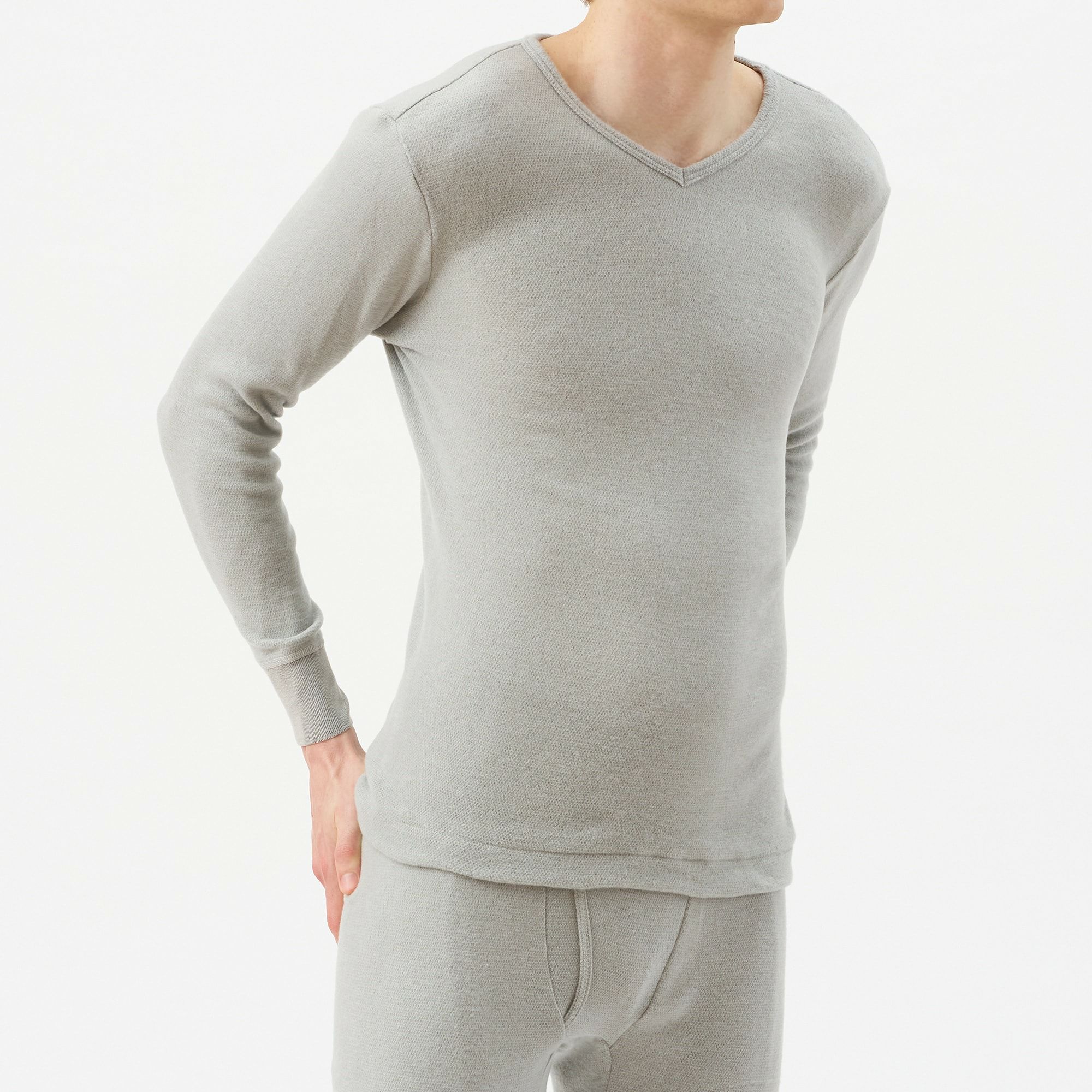 粋肌着 温仕立て 長袖V首シャツ