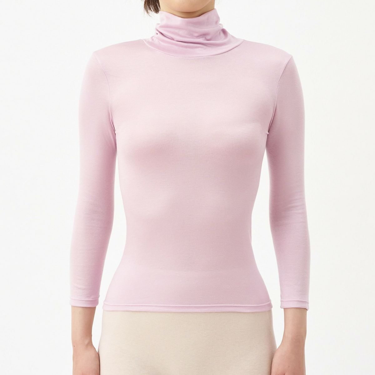 [極上]ハイネック ８分袖インナー