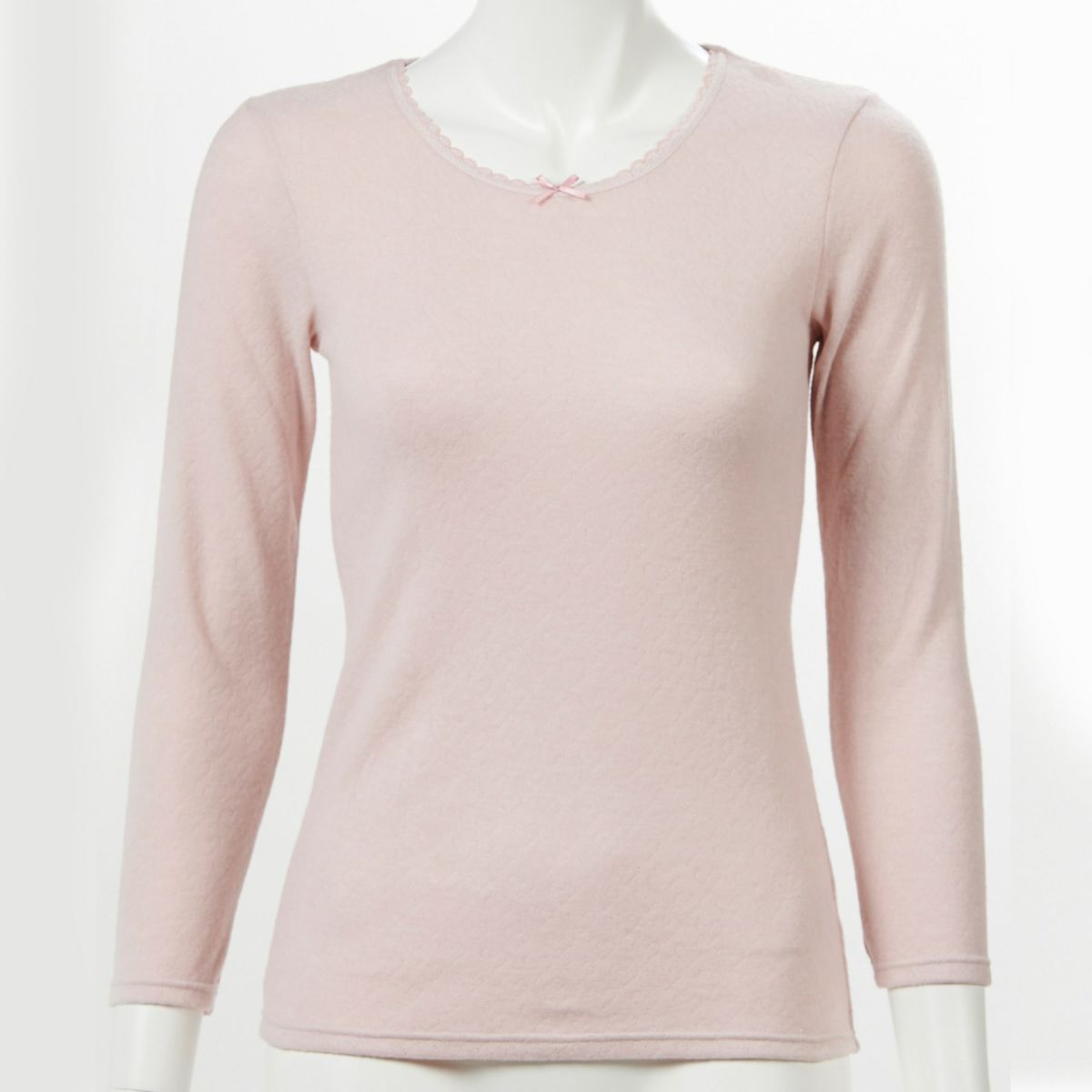 【温活女子】レース付き8分袖インナー