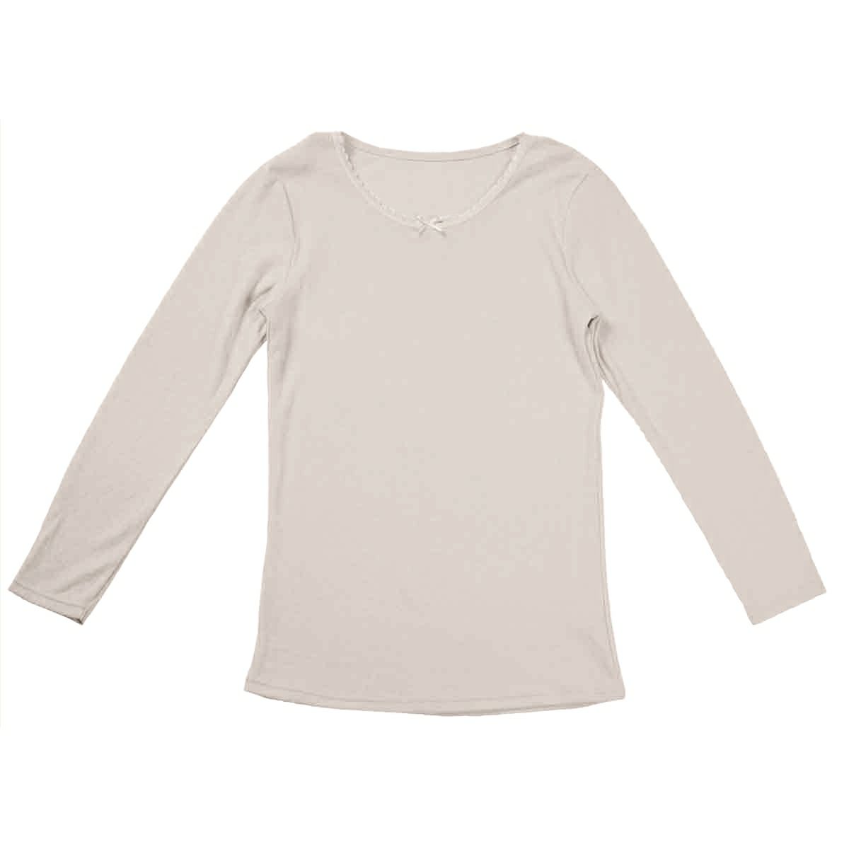 【温活女子】レース付き8分袖インナー