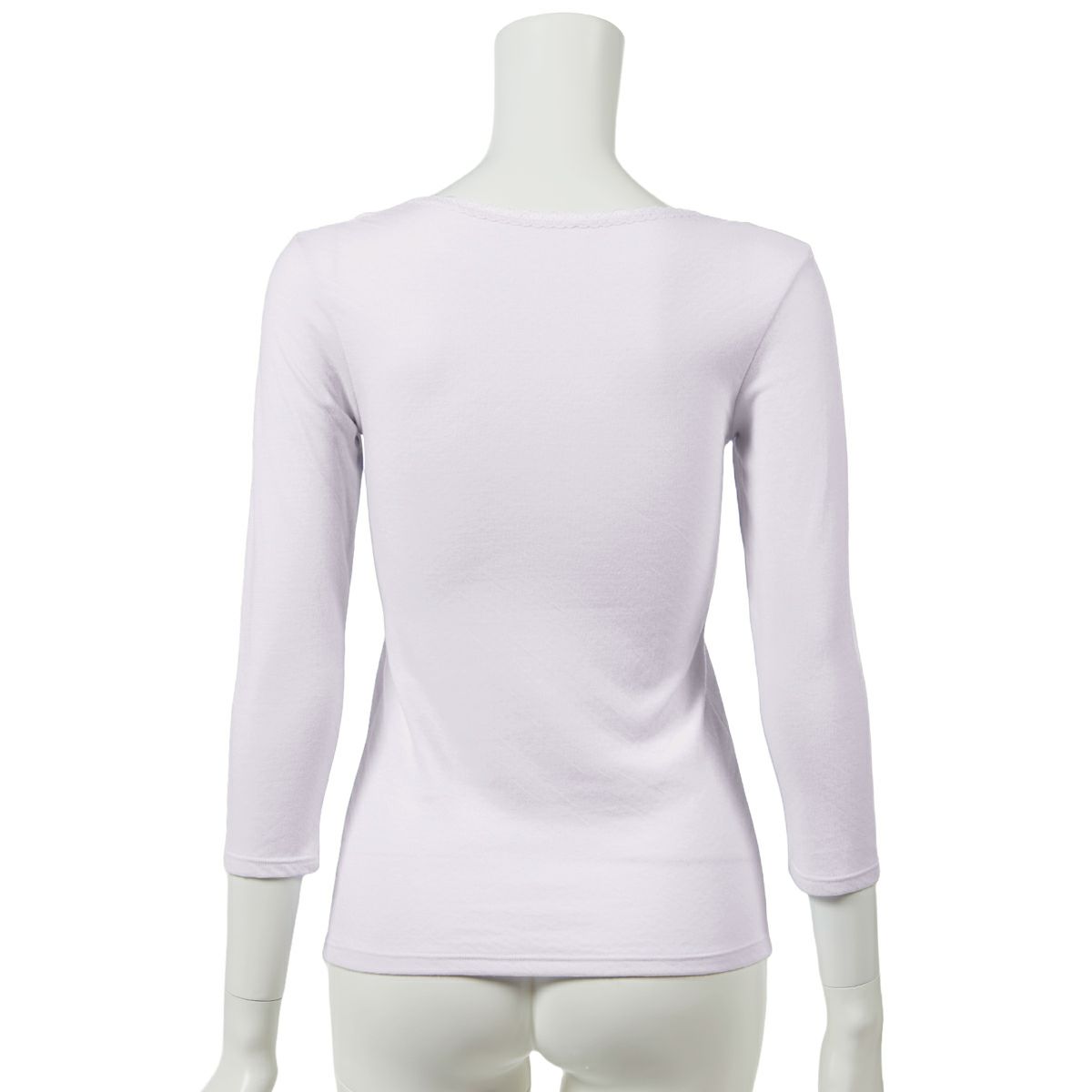 シルク女子】ふわっとやわらか シルク入り レース付き 7分袖インナー