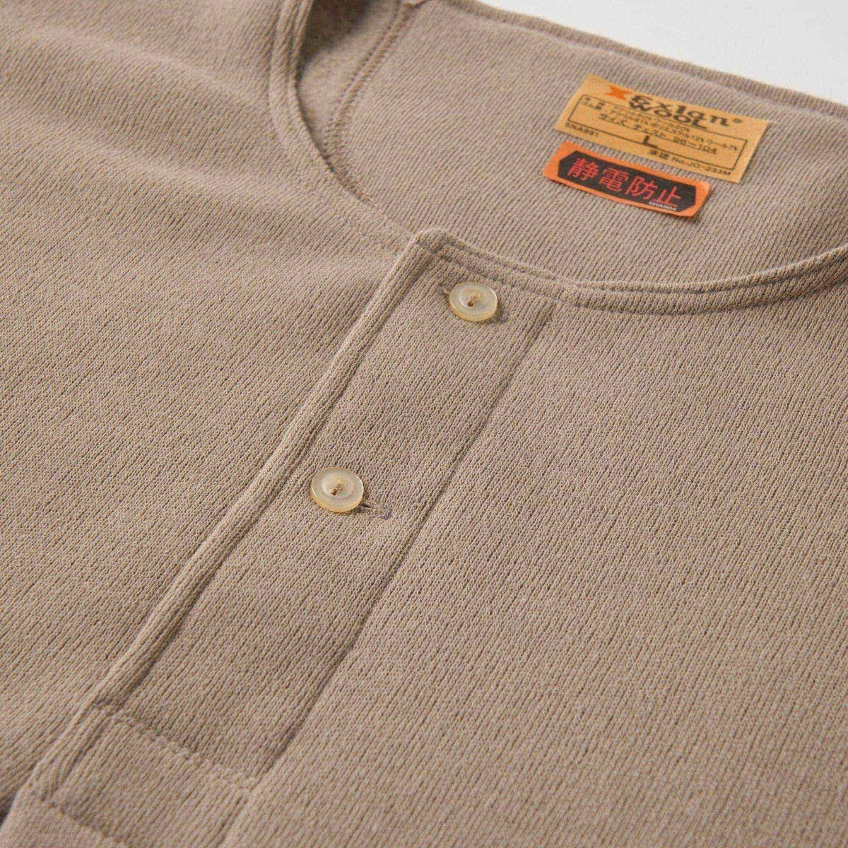 ウール混 長袖ボタン付シャツ