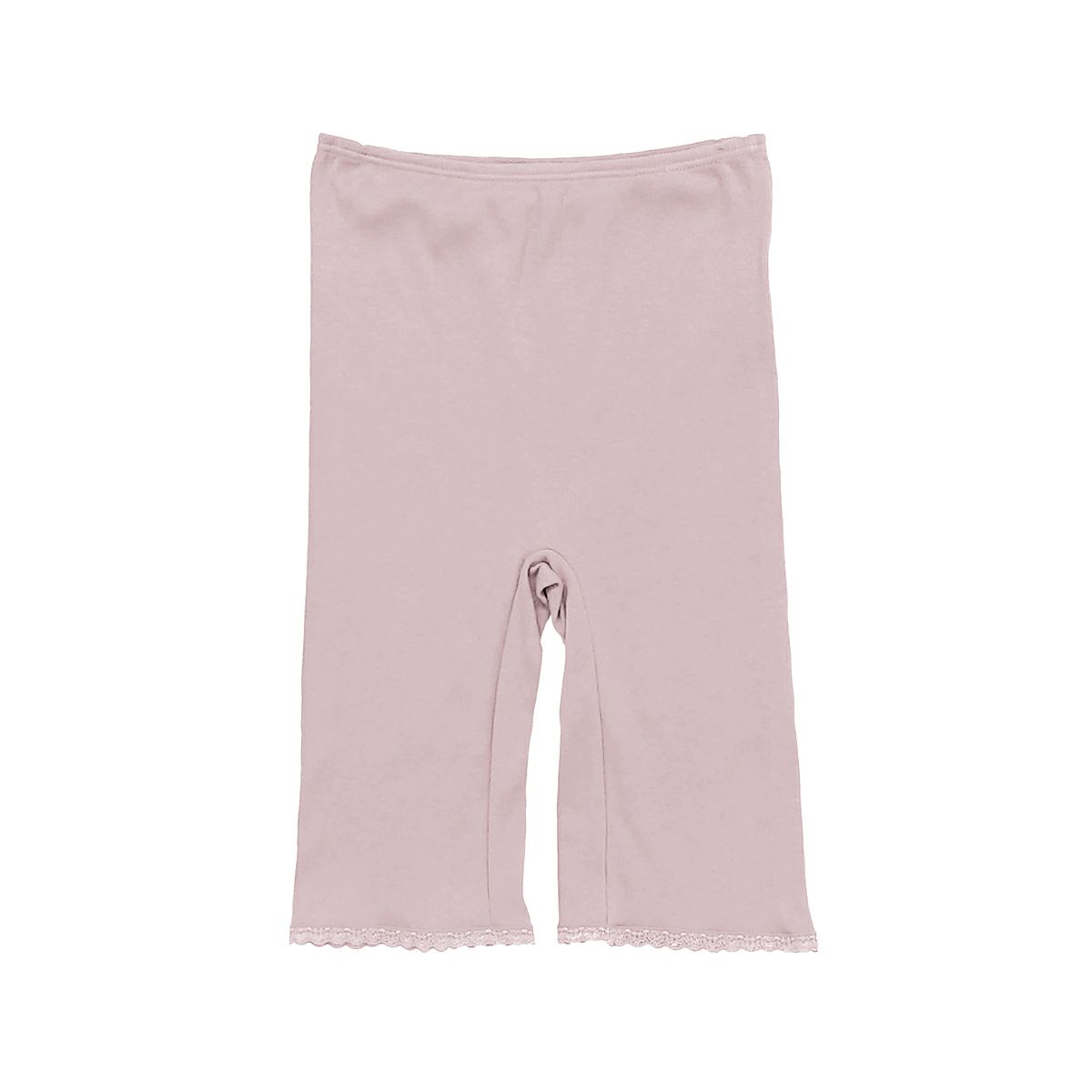 肌ごころ エイトロック編み レース付き5分丈ボトム