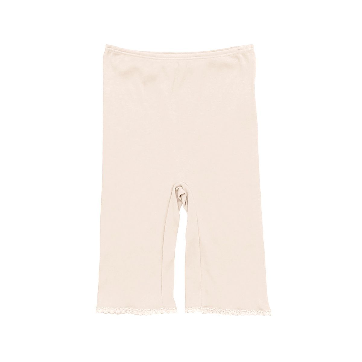 肌ごころ エイトロック編み レース付き5分丈ボトム