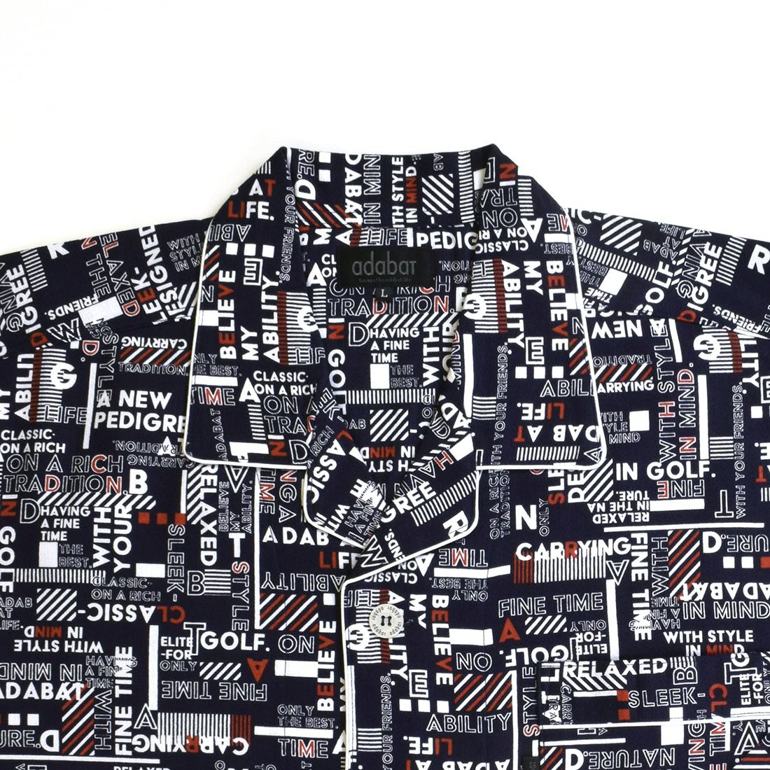 アダバット　長袖布帛テーラードカラーパジャマ