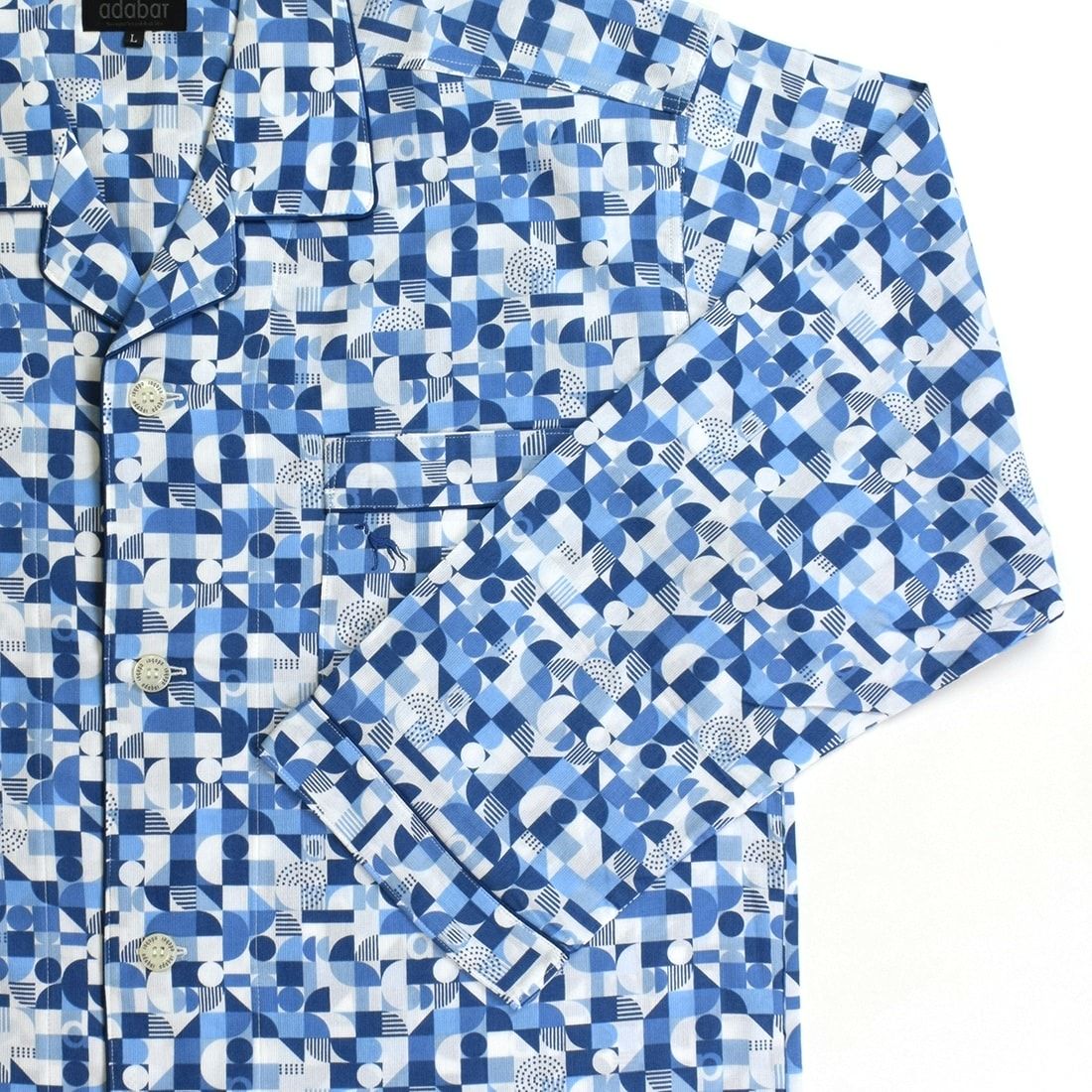 アダバット　長袖布帛テーラードカラーパジャマ