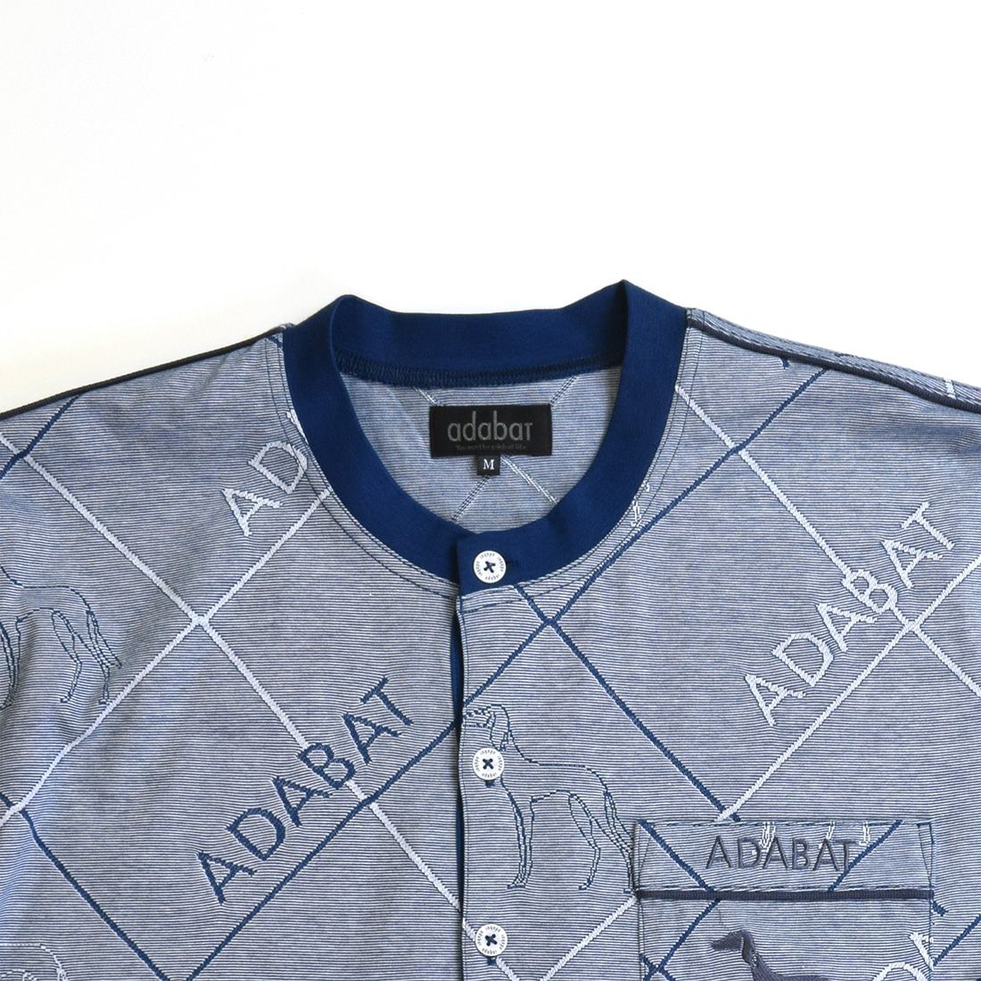 アダバット　長袖ヘンリーネックニットパジャマ