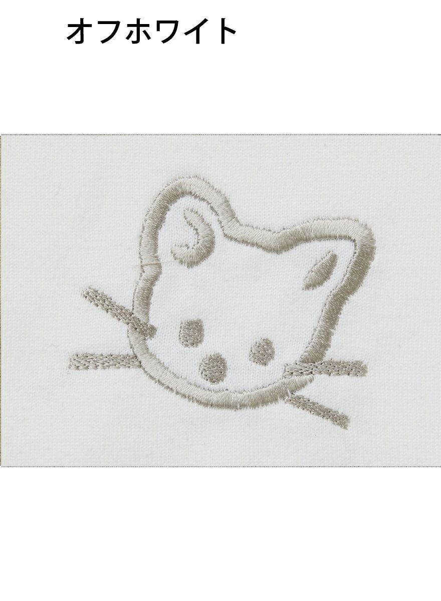 ビッグサイズシルエットTシャツ たちみみ猫刺繍