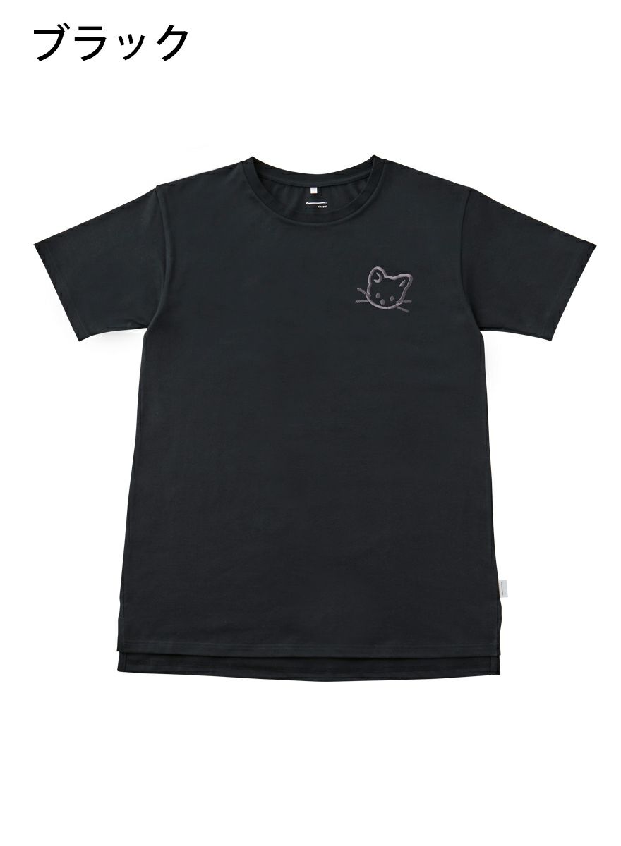 レディースチュニックTシャツ たちみみ猫刺繍