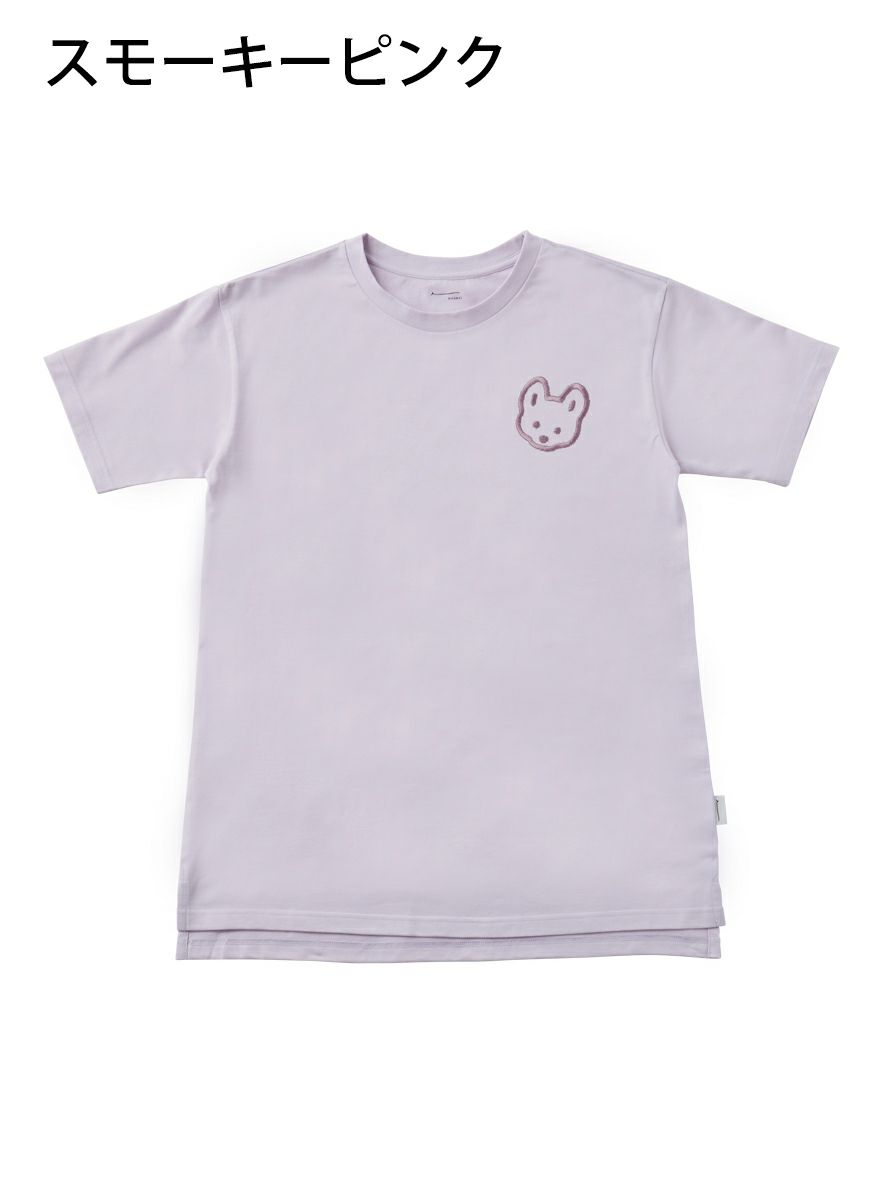 レディースチュニックTシャツ 豆芝刺繍 M・L・LL