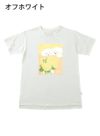 レディースチュニックTシャツ お花を見つめる犬