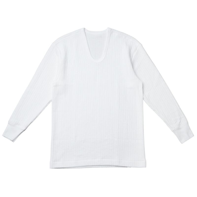 アラミス 綿キルト編み 長袖Ｕ首シャツ