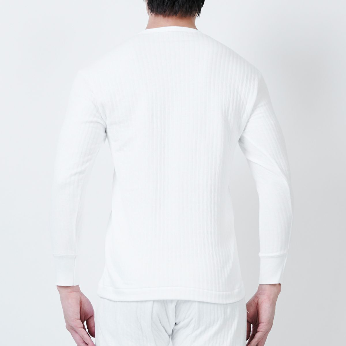 アラミス 綿キルト編み 長袖Ｕ首シャツ