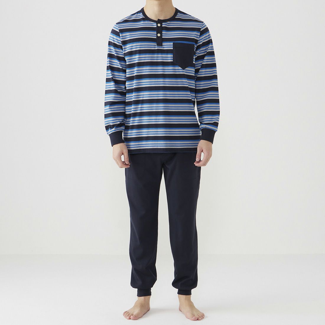 タケオキクチ 長袖ヘンリーネックパジャマ