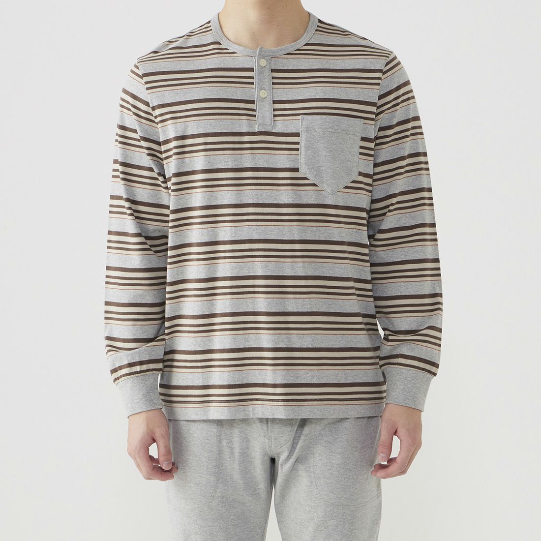 タケオキクチ 長袖ヘンリーネックパジャマ