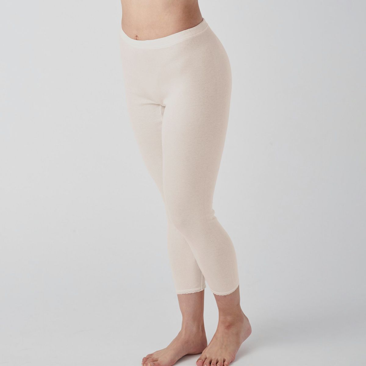 肌ごころ 甘撚綿100％ 8分丈ボトム