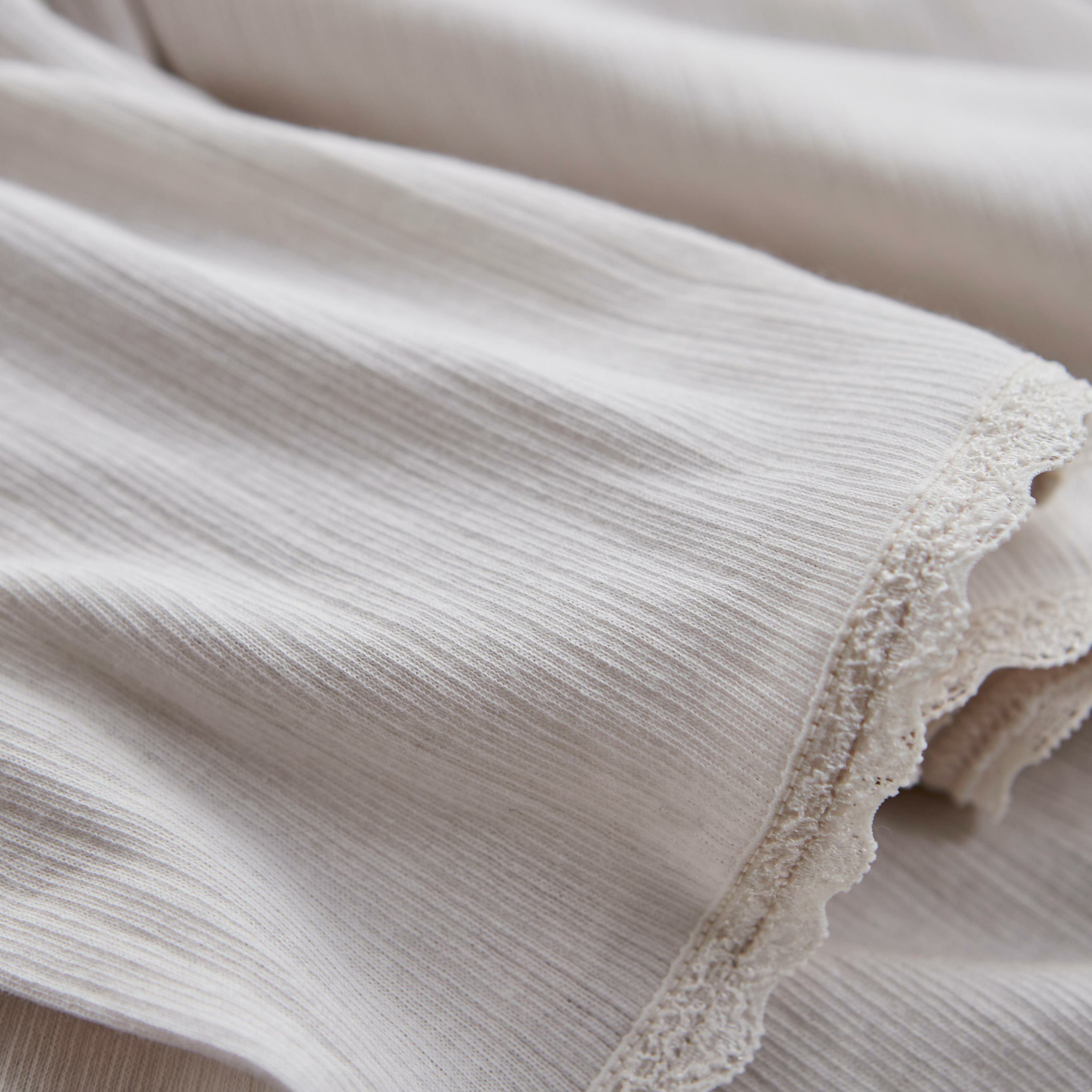 肌ごころ すぅーCOTTON 綿100％針抜き 8分丈ボトム