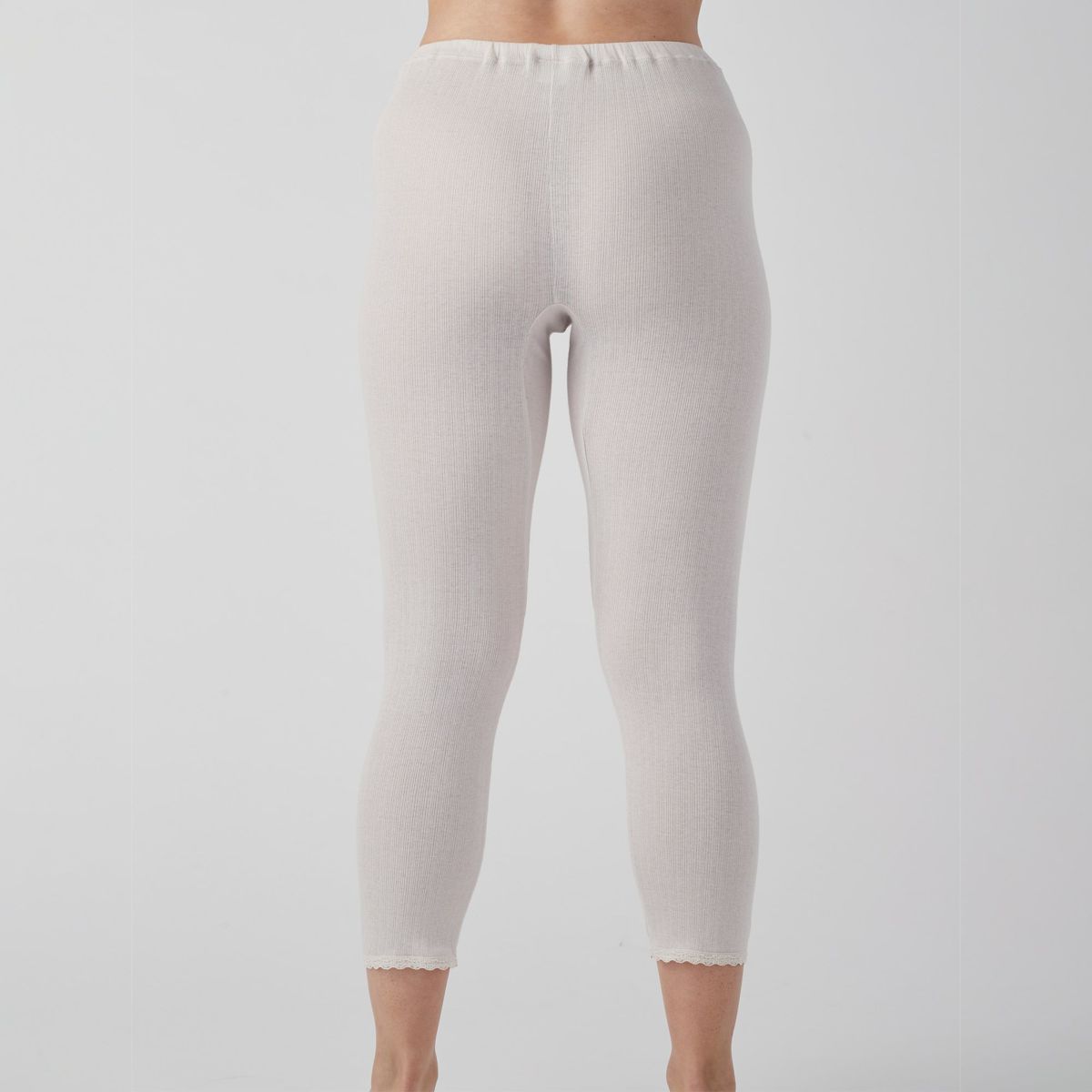 肌ごころ すぅーCOTTON 綿100％針抜き 8分丈ボトム