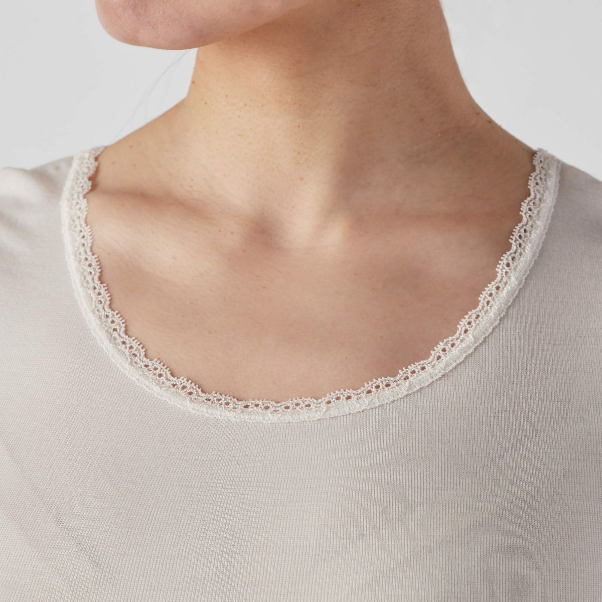 肌ごころ シルク混５分袖インナー