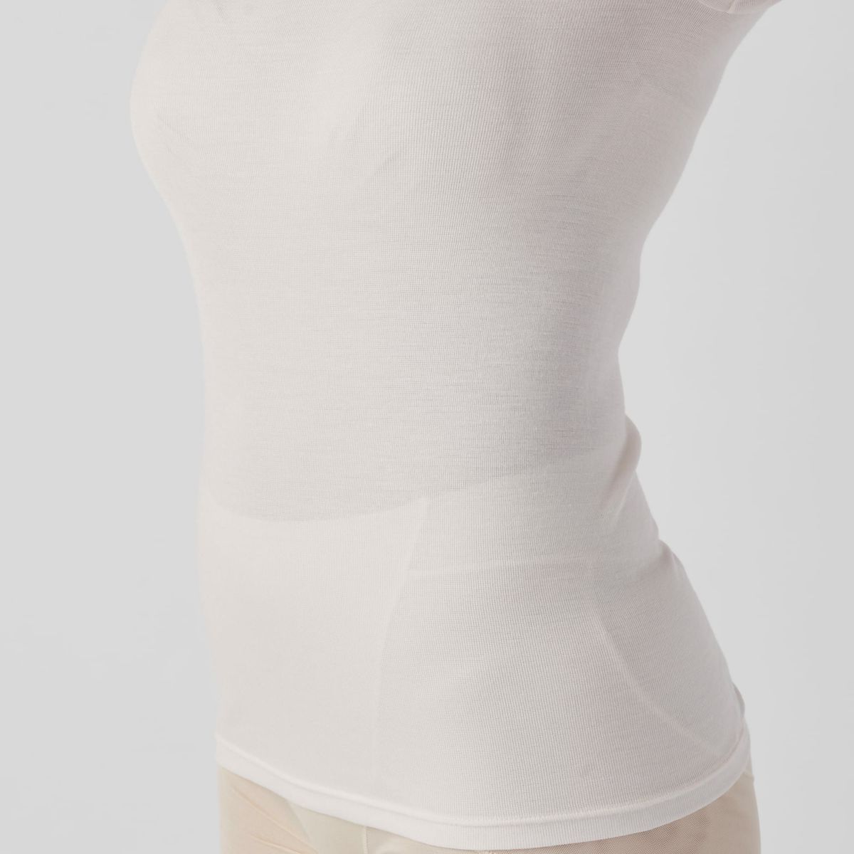 肌ごころ シルク混５分袖インナー