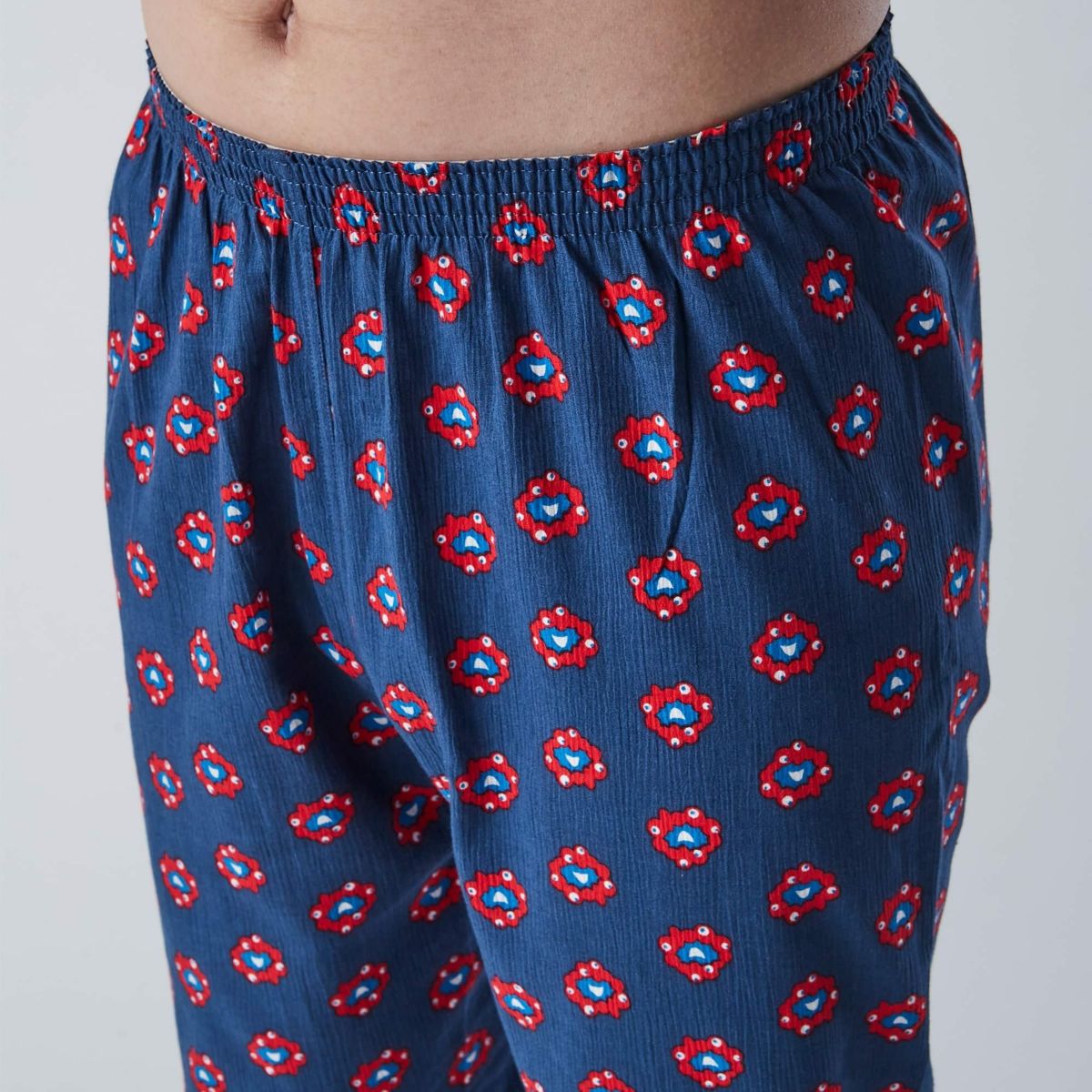 EXPO2025 楊柳ステテコ ミャクミャク総柄小 ネイビー