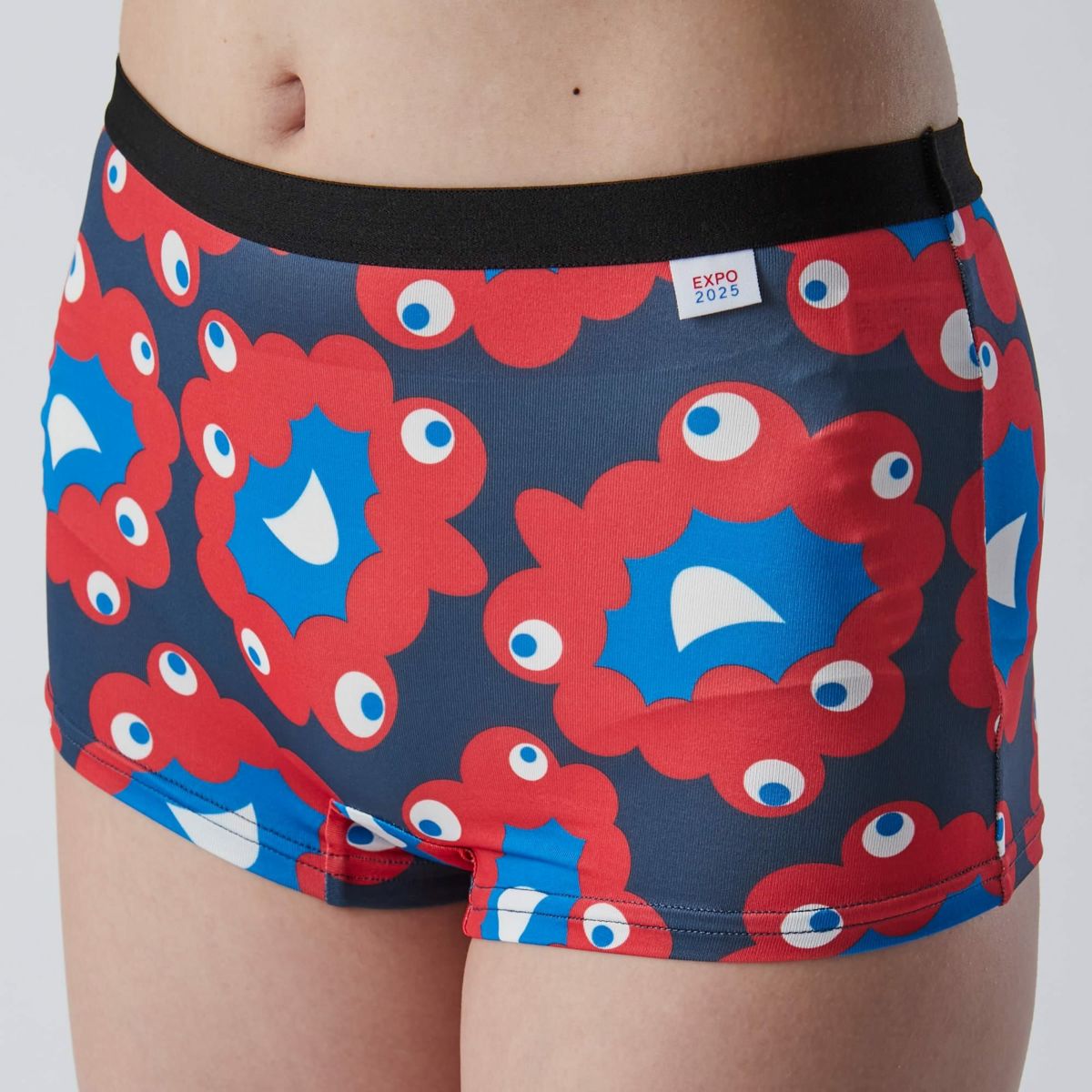 EXPO2025 ショーツ一分丈 ミャクミャク総柄 小 ブラック