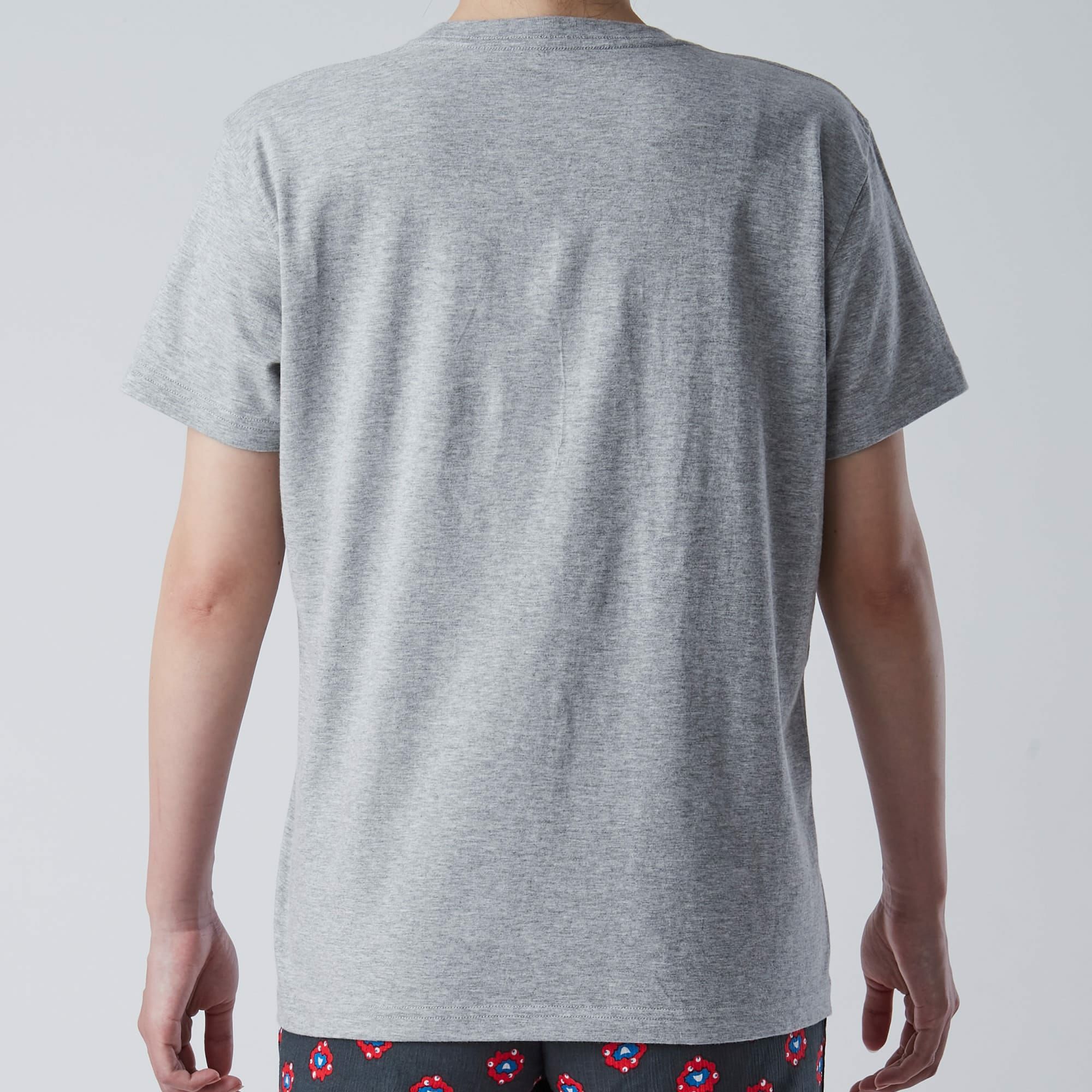 【レディース】EXPO 2025 インナーTシャツ半袖丸首 シンボルマークワンポイント 杢グレー