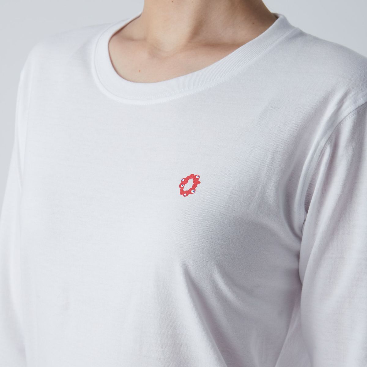 【レディース】EXPO 2025 インナーTシャツ長袖丸首 シンボルマークワンポイント ホワイト