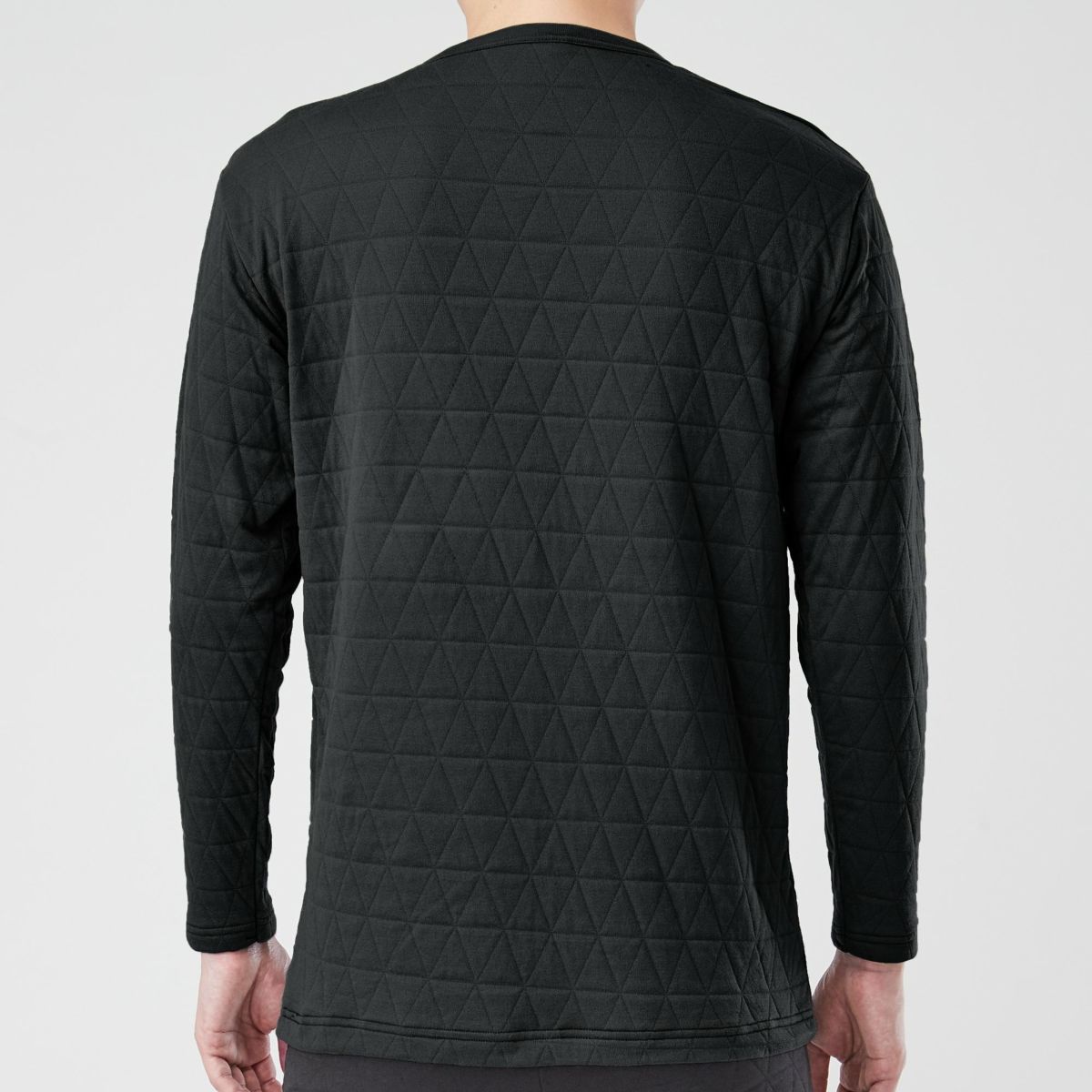 BODY-X FOR WORK ニットキルト 長袖丸首シャツ