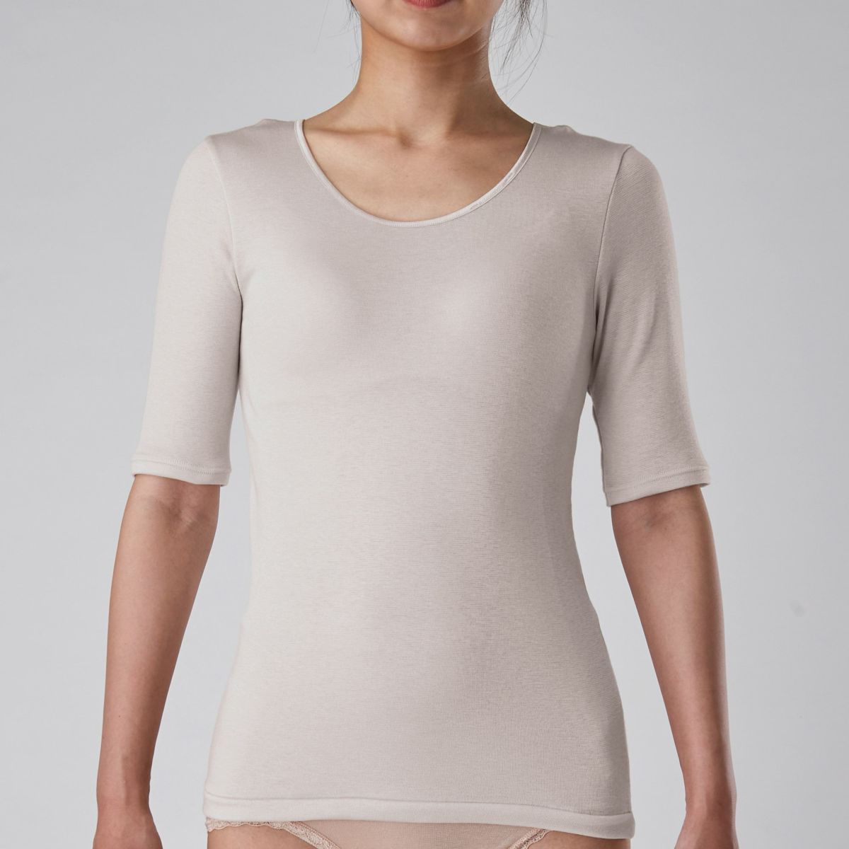 肌ごころ エクスハイパー 発熱 5分袖 インナー