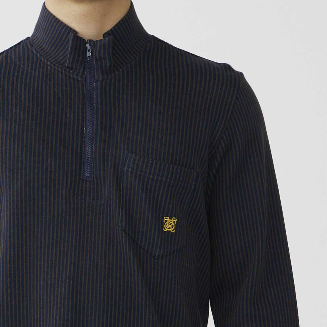 タケオキクチ 長袖ジップハイネックシャツ