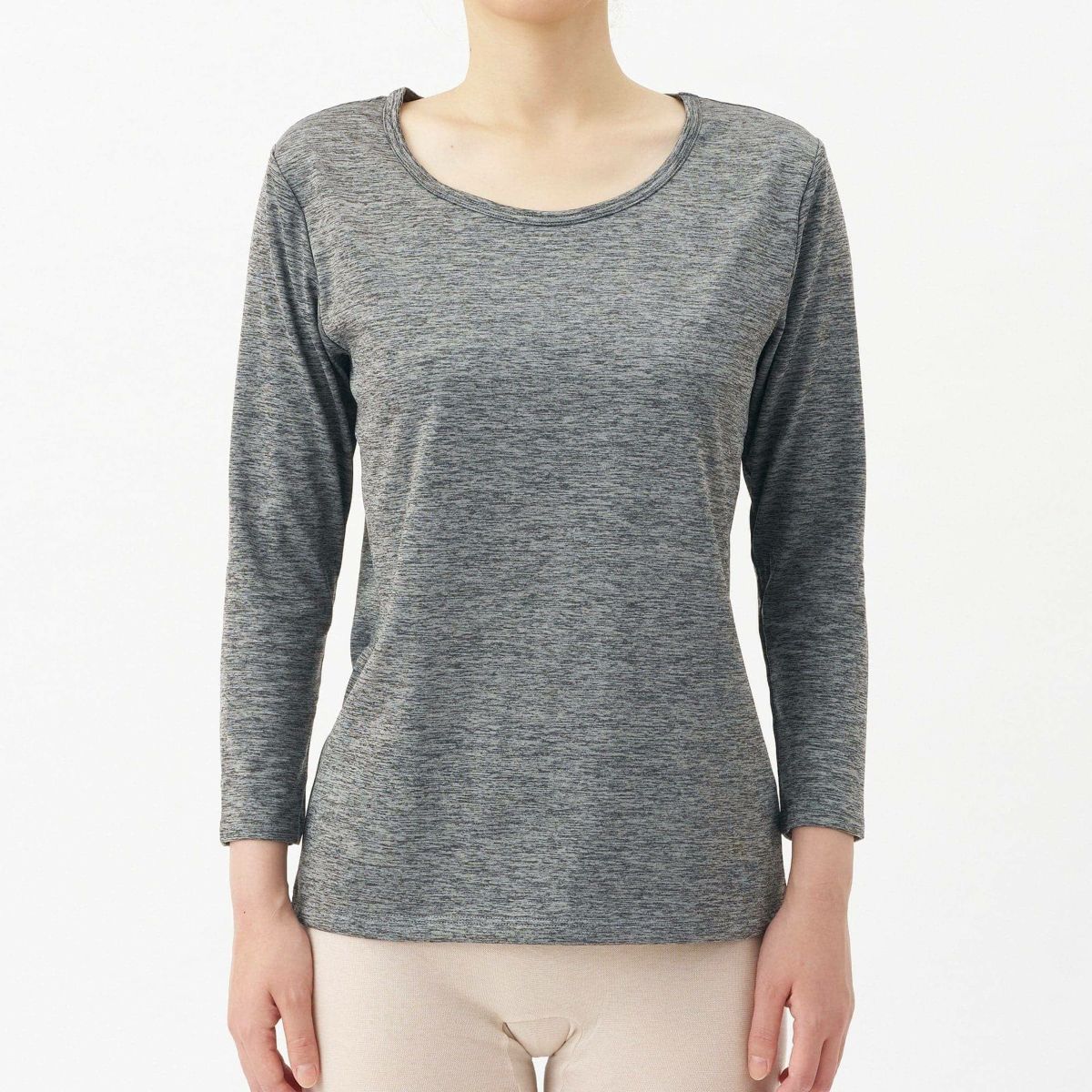 BREEZE/TEX レディースクルーネック8分袖インナー