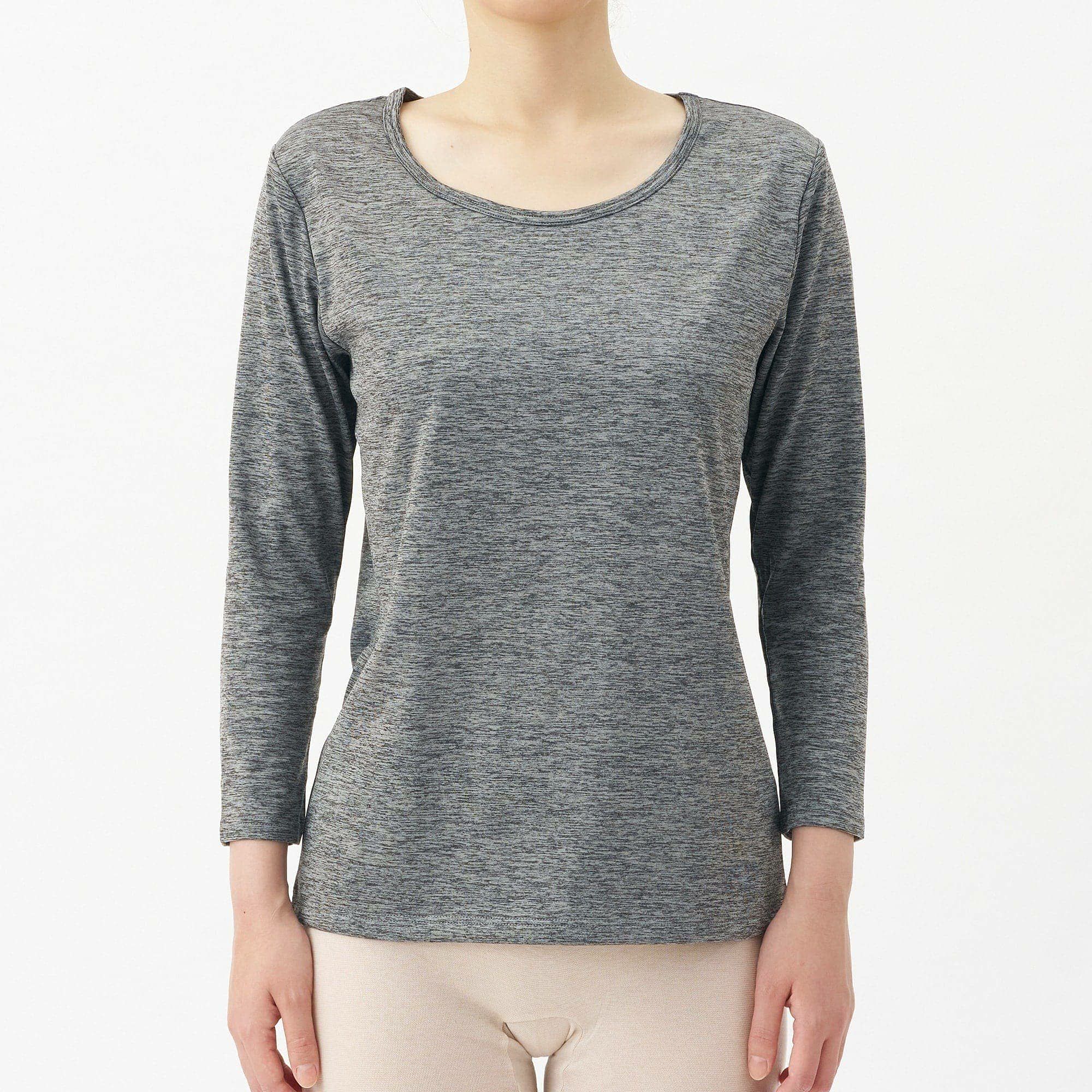 BREEZE/TEX レディースクルーネック8分袖インナー
