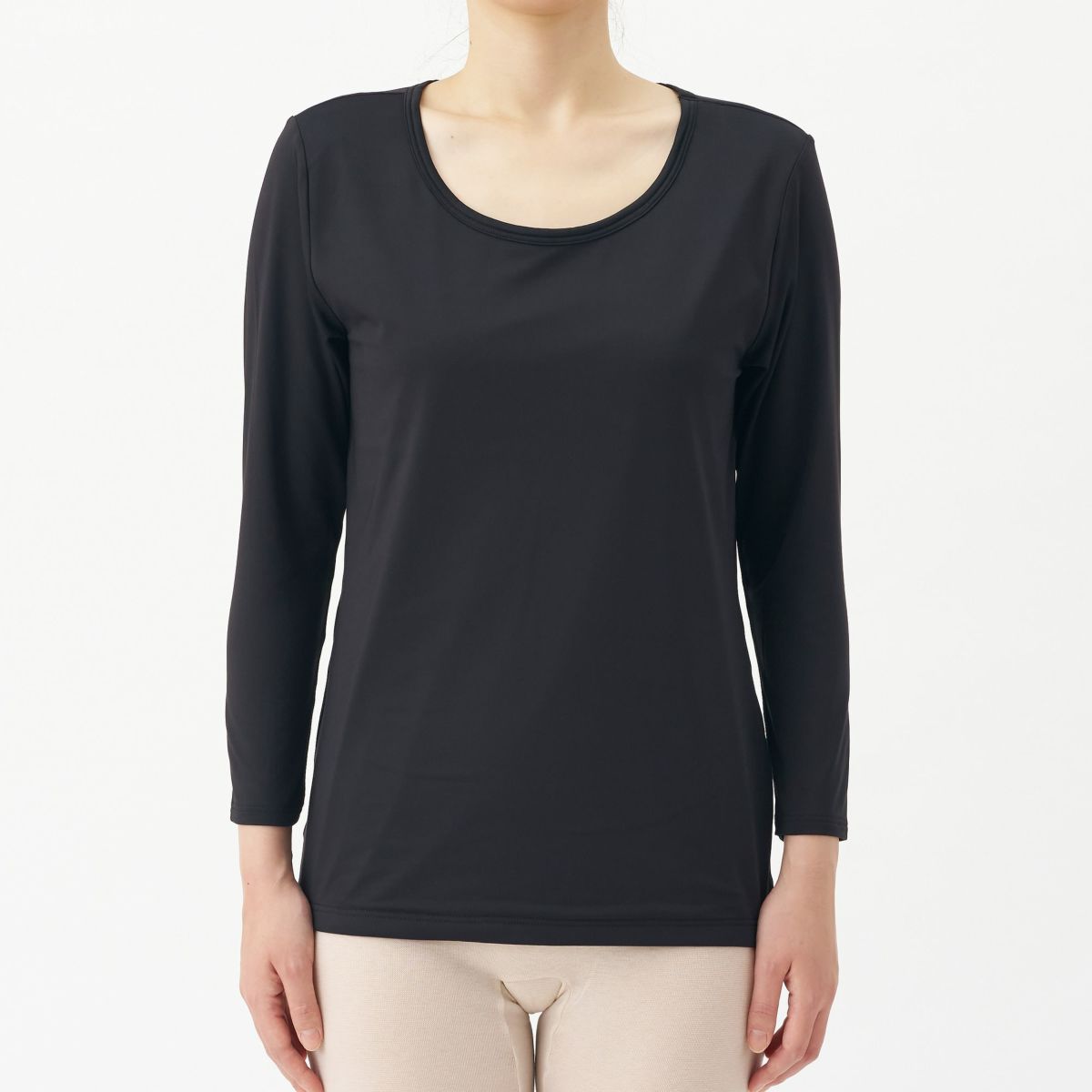 BREEZE/TEX レディースクルーネック8分袖インナー