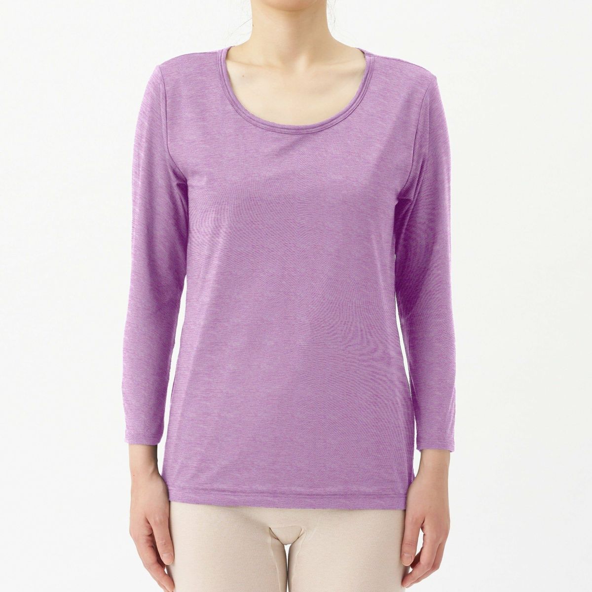 BREEZE/TEX レディースクルーネック8分袖インナー