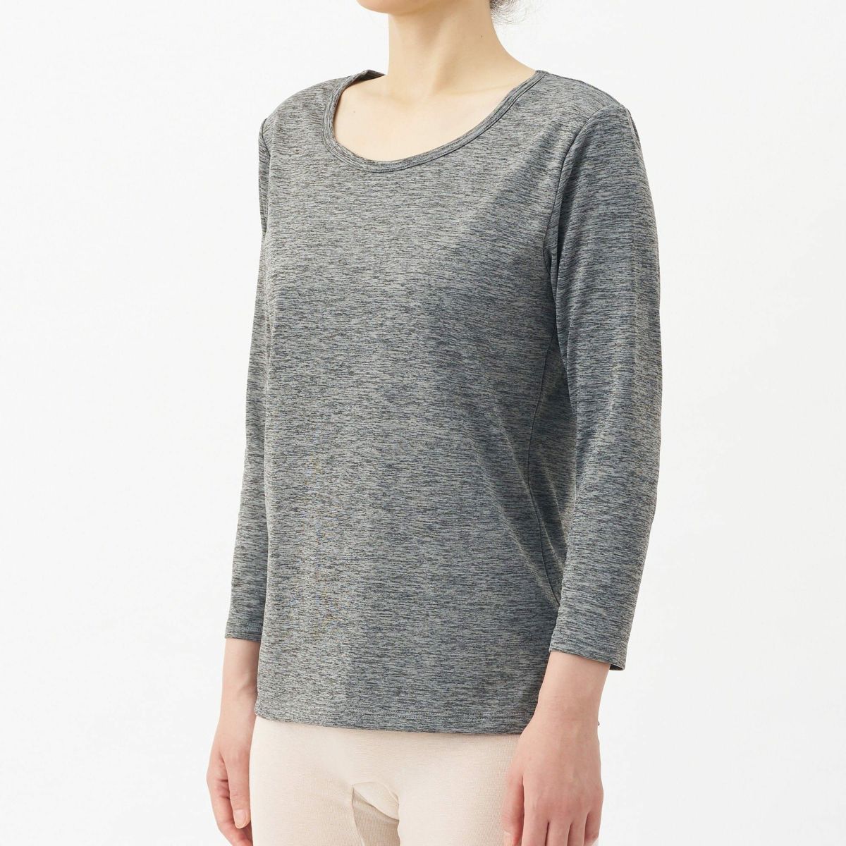 BREEZE/TEX レディースクルーネック8分袖インナー