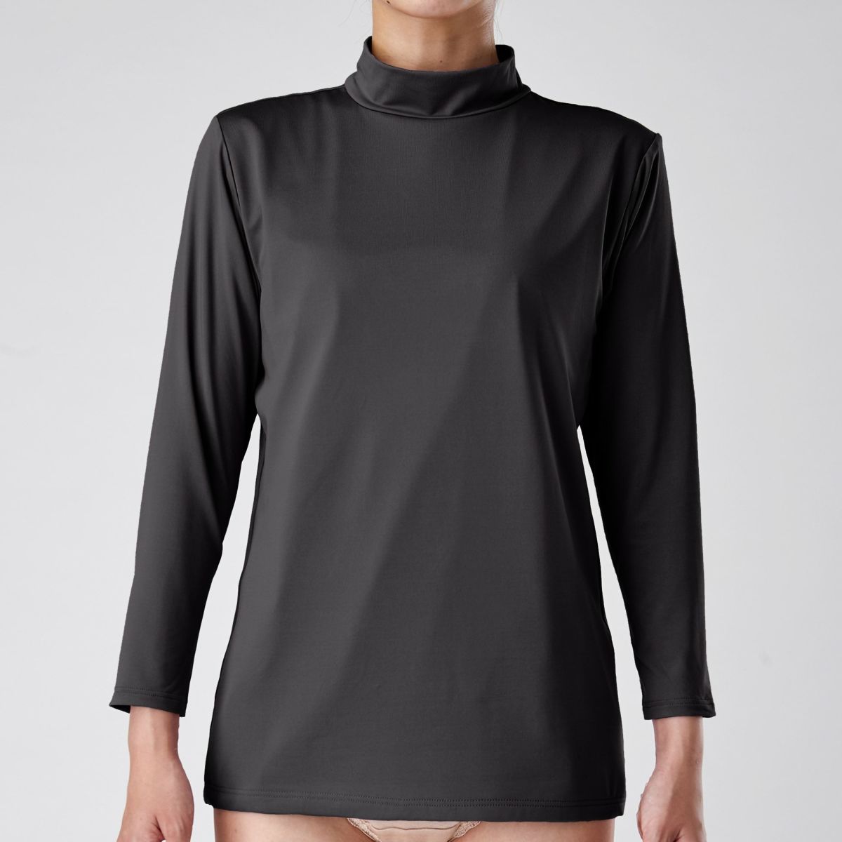 BREEZE/TEX レディースハイネック8分袖インナー