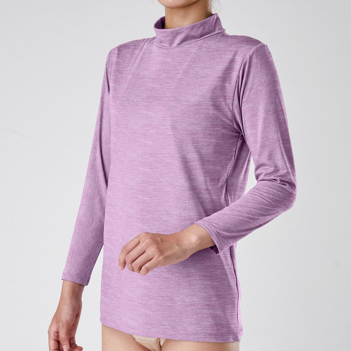 BREEZE/TEX レディースハイネック8分袖インナー