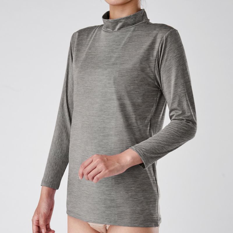 BREEZE/TEX 光蓄熱 レディース ハイネック 8分袖 インナー M・L・LL